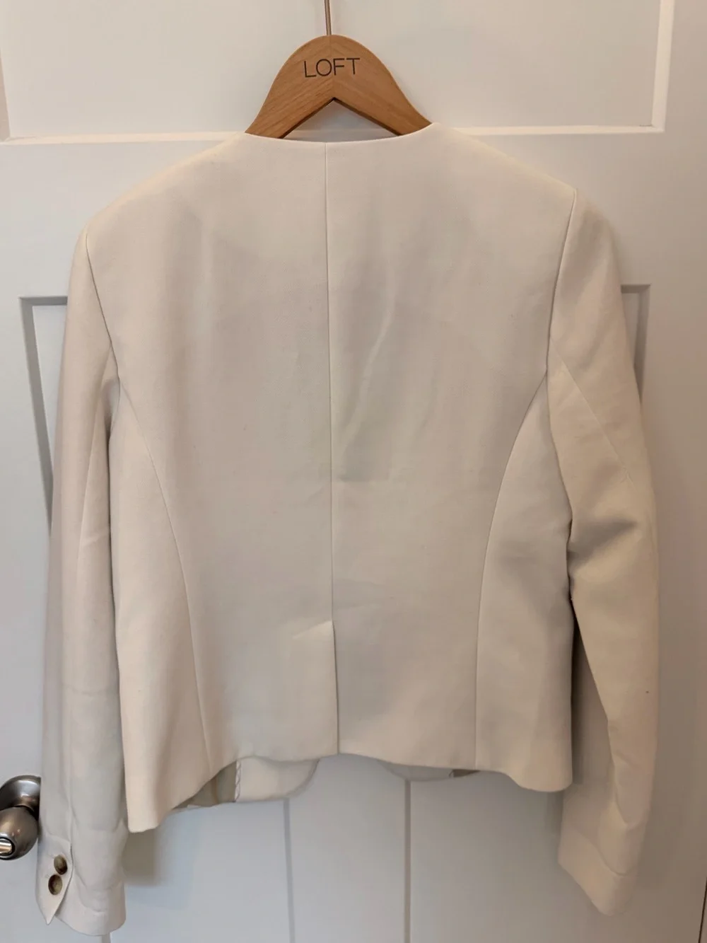 LOFT Ivory Open-Front Blazer Jacket - Picture 5 of 5